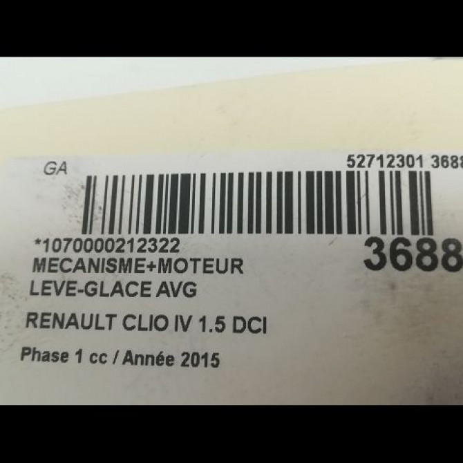 Mecanisme+moteur leve-glace avg occasion RENAULT CLIO IV Phase 1 07-2012->... 1.5 DCI 90ch 807018534R 3