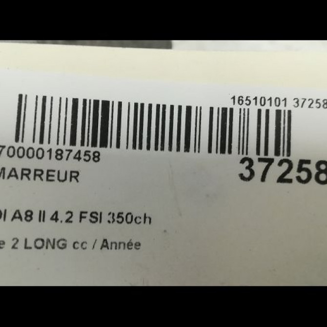 Démarreur occasion AUDI A8 II Phase 2 LONG 12-2007->12-2009 4.2 FSI 350ch 79911023D 4