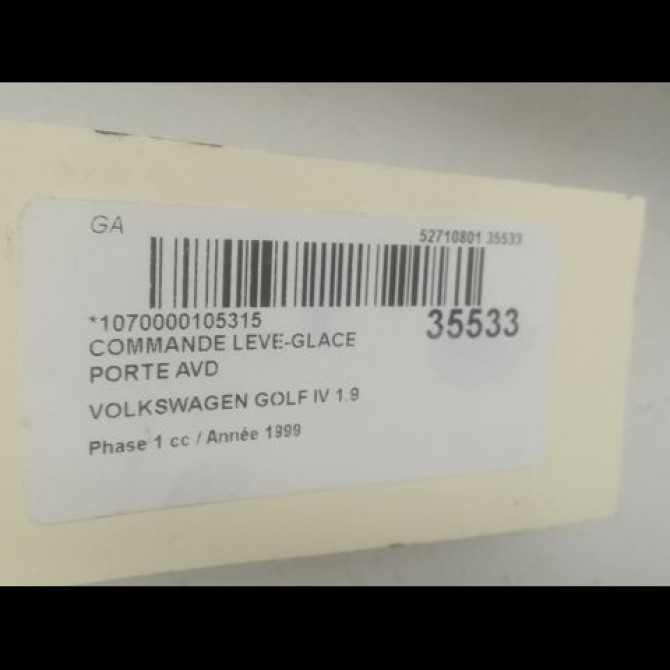 Commande lève-glace porte avant droite occasion VOLKSWAGEN GOLF IV GOLF IV Phase 1 1998-01-01->2005-06-30 1.9 TDI 110ch 3B0959855B01C 4