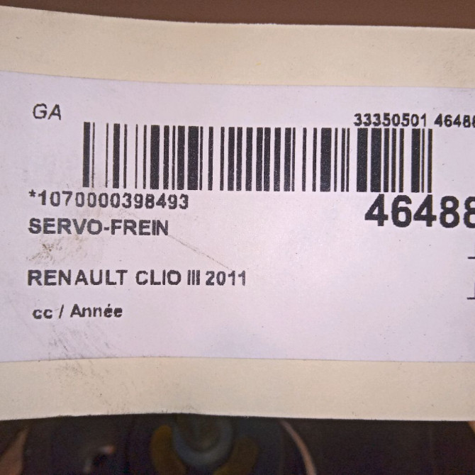 Servo-frein occasion RENAULT CLIO III Phase 2 03-2009->12-2014 1.5 DCI 75ch 472101465R 4