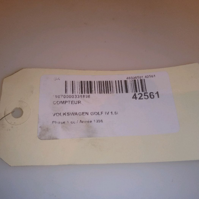 Compteur occasion VOLKSWAGEN GOLF IV GOLF IV Phase 1 1998-01-01->2005-06-30 1.6i 5