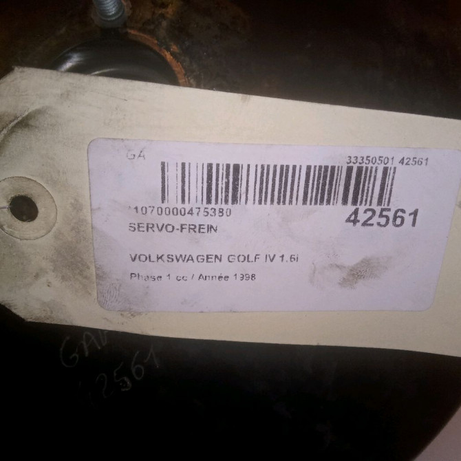 Servo-frein occasion VOLKSWAGEN GOLF IV GOLF IV Phase 1 1998-01-01->2005-06-30 1.6i 4