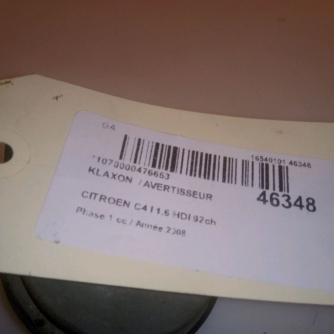 Klaxon  / avertisseur occasion CITROEN C4 I Phase 1 11-2004->07-2008 1.6 HDI 92ch 6236G3 4