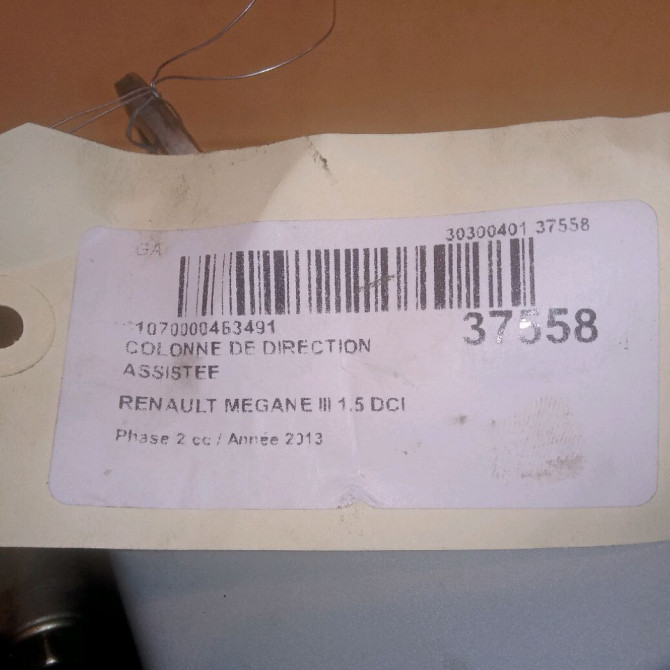 Colonne de direction assistee occasion RENAULT MEGANE III Phase 2 01-2012->06-2014 1.5 DCI 110ch 488101031R 8