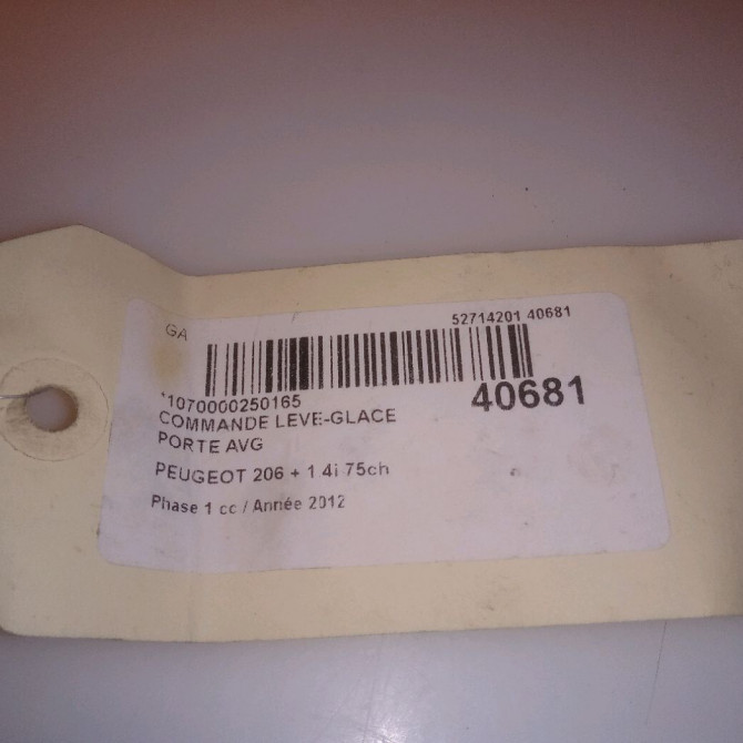 Commande lève-glace porte avant gauche occasion PEUGEOT 206 + Phase 1 03-2009->05-2013 1.4i 75ch 5