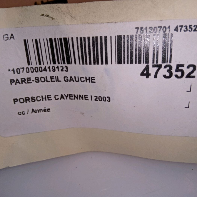 Pare-soleil gauche occasion PORSCHE CAYENNE I 6