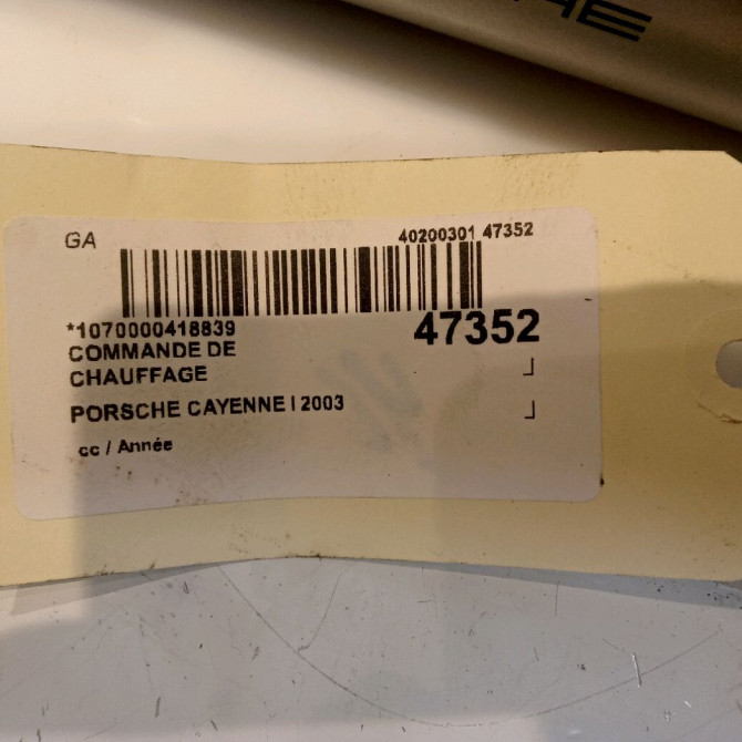 Commande de chauffage occasion PORSCHE CAYENNE I 6