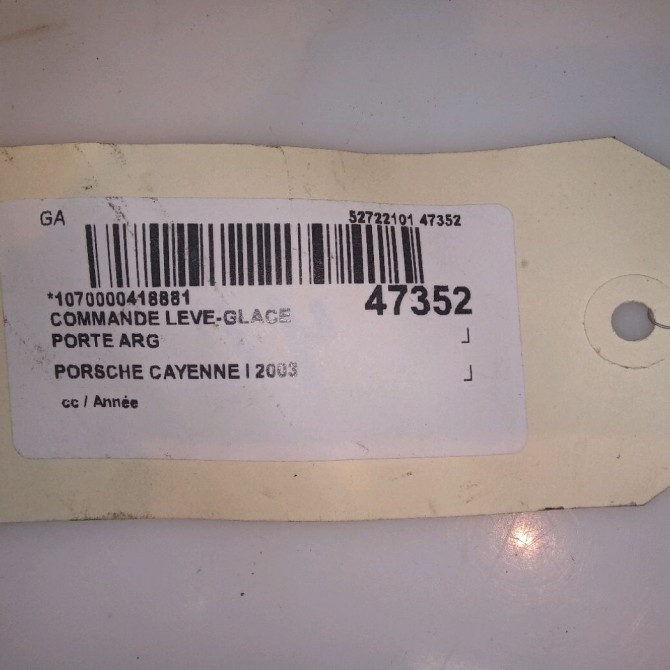 Commande leve-glace porte arrière gauche occasion PORSCHE CAYENNE I 5