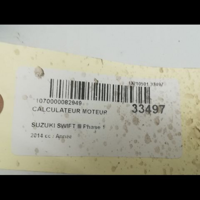 Calculateur moteur occasion SUZUKI SWIFT IV Phase 1 09-2010->... 1.2 VVT 94ch 3391069L01 5