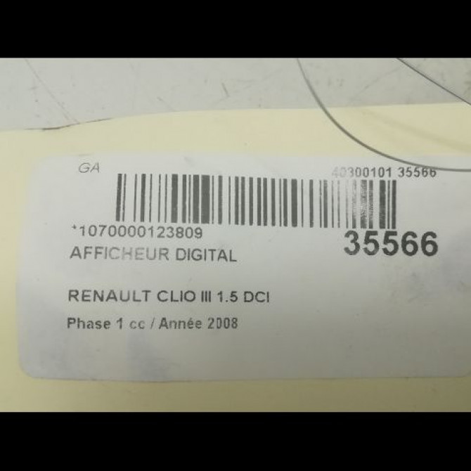 Afficheur digital occasion RENAULT CLIO III Phase 1 09-2005->03-2009 1.5 DCI 70ch 3