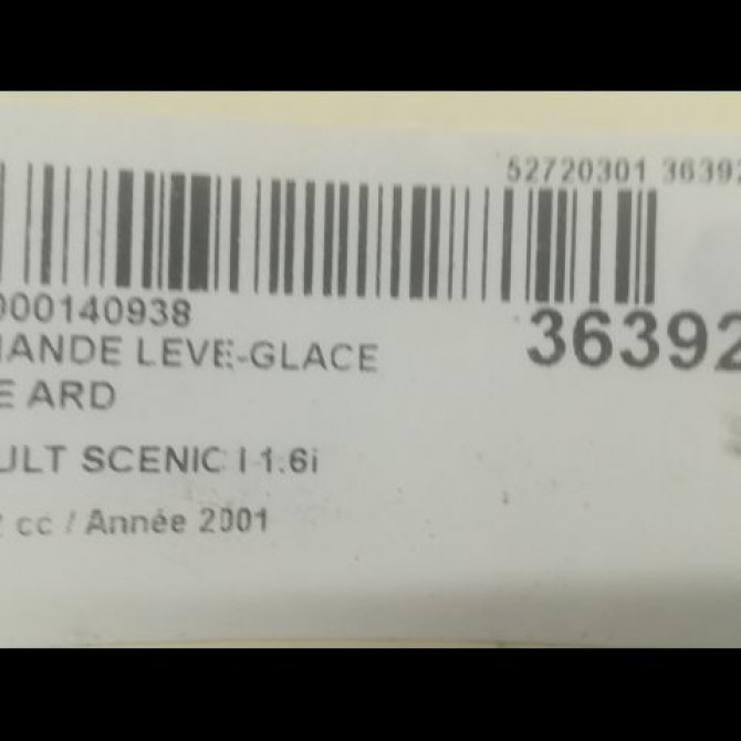 Commande leve-glace porte arrière droite occasion RENAULT SCENIC I Phase 2 08-1999->06-2003 1.6i 107ch 3