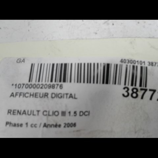 Afficheur digital occasion RENAULT CLIO III Phase 1 09-2005->03-2009 1.5 DCI 85ch 3