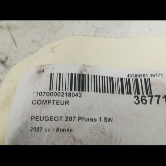 Compteur occasion PEUGEOT 207 Phase 1 SW 07-2007->03-2013 6103CV 3