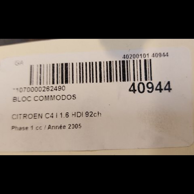 Bloc commodos occasion CITROEN C4 I Phase 1 11-2004->07-2008 1.6 HDI 92ch 624346 5