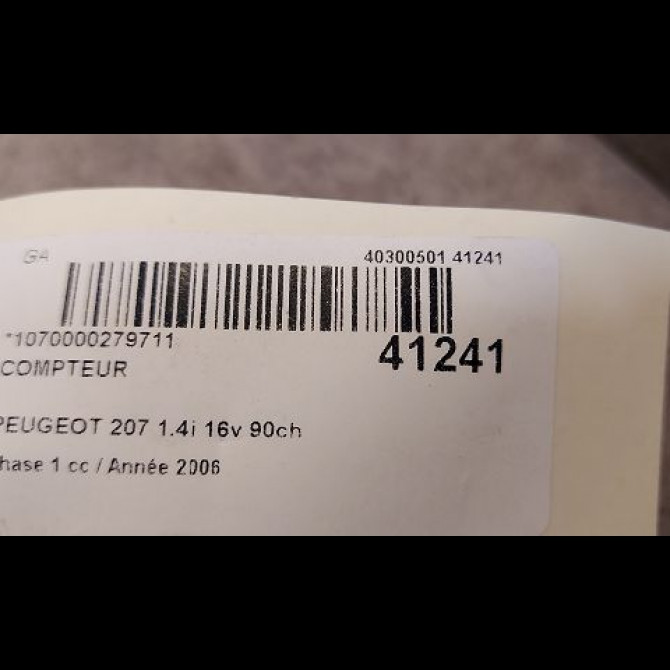 Compteur occasion PEUGEOT 207 Phase 1 04-2006->06-2013 1.4i 16v 90ch 6103CV 3