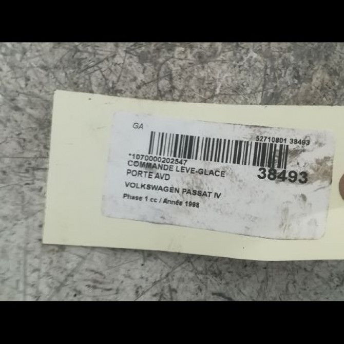Commande lève-glace porte avant droite occasion VOLKSWAGEN PASSAT IV Phase 1 10-1996->10-2000 1.9 TDI 110ch 2