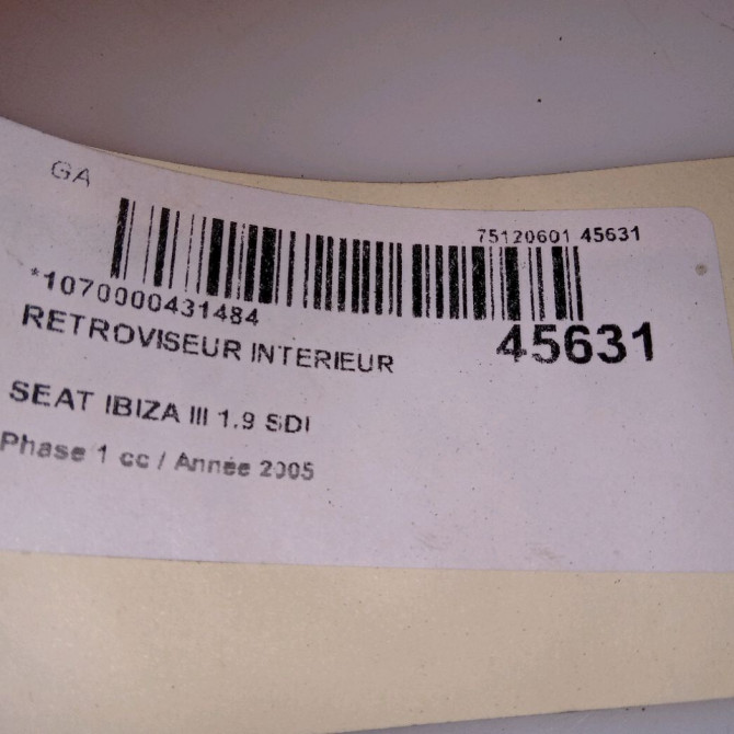 Retroviseur interieur occasion SEAT IBIZA III Phase 1 03-2002->03-2006 1.9 SDI 3C0857511J9B9 4