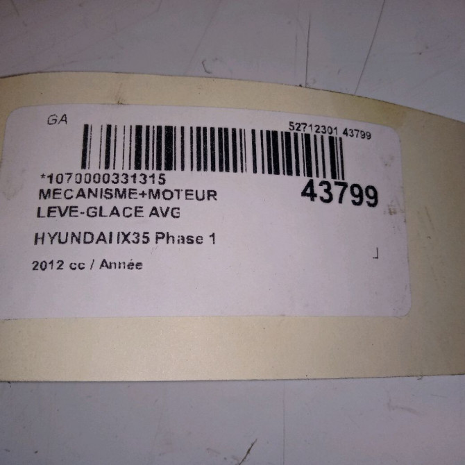 Mecanisme+moteur leve-glace avg occasion HYUNDAI IX35 Phase 1 03-2010->06-2013 824012Y000 4