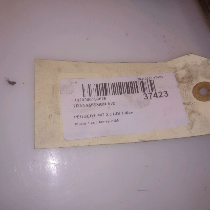 Transmission avant droite occasion PEUGEOT 407 Phase 1 04-2004->07-2008 2.0 HDI 136ch 5