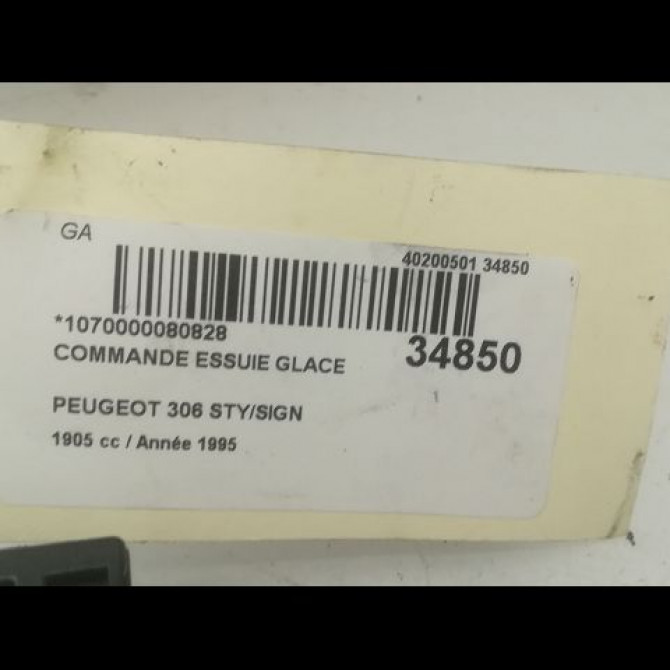 Commande essuie glace occasion PEUGEOT 306 Phase 1 09-1994->03-1997 1.9 TD 623983 3