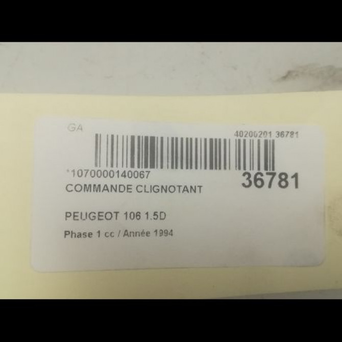 Commande clignotant occasion PEUGEOT 106 Phase 1 09-1991->04-1996 1.5D 625357 3