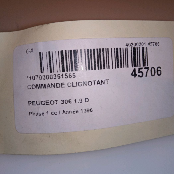 Commande clignotant occasion PEUGEOT 306 Phase 1 09-1994->03-1997 1.9 D 625357 4
