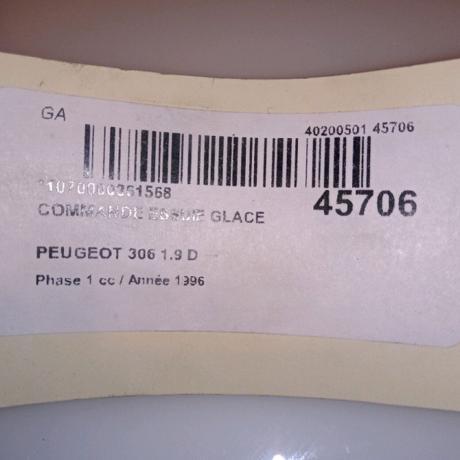 Commande essuie glace occasion PEUGEOT 306 Phase 1 09-1994->03-1997 1.9 D 623983 4