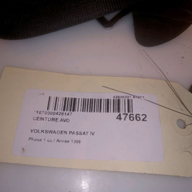 Ceinture avant droite occasion VOLKSWAGEN PASSAT IV Phase 1 10-1996->10-2000 1.9 TDI 90ch 3B1857706BHCP 5