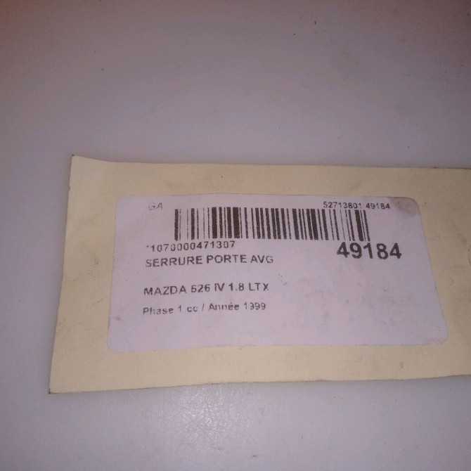 Serrure porte avg occasion MAZDA 626 IV Phase 1 07-1997->12-1999 1.8 LTX 4