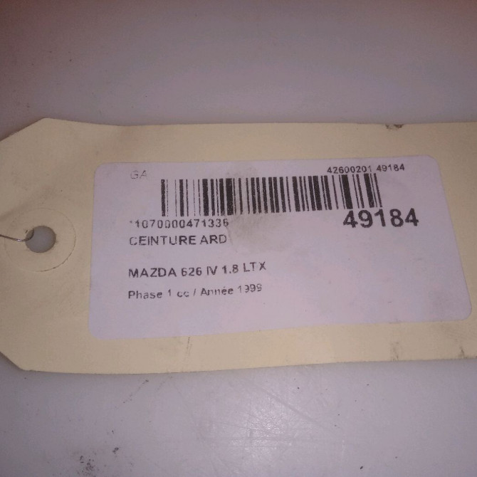 Ceinture arrière droite occasion MAZDA 626 IV Phase 1 07-1997->12-1999 1.8 LTX 3