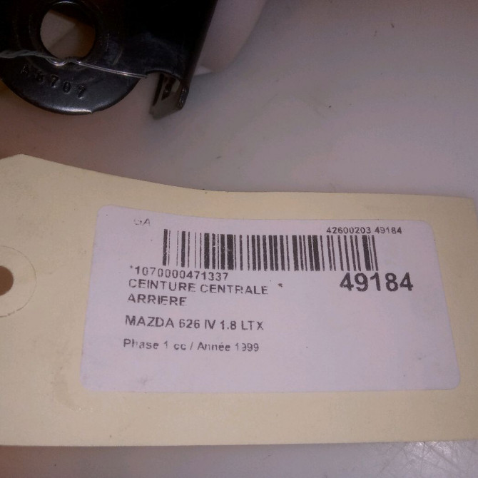 Ceinture centrale arriere occasion MAZDA 626 IV Phase 1 07-1997->12-1999 1.8 LTX 3