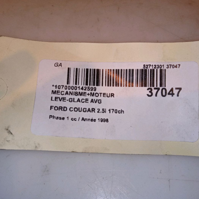 Mecanisme+moteur leve-glace avg occasion FORD COUGAR Phase 1 10-1998->07-2001 2.5i 170ch 1139900 4