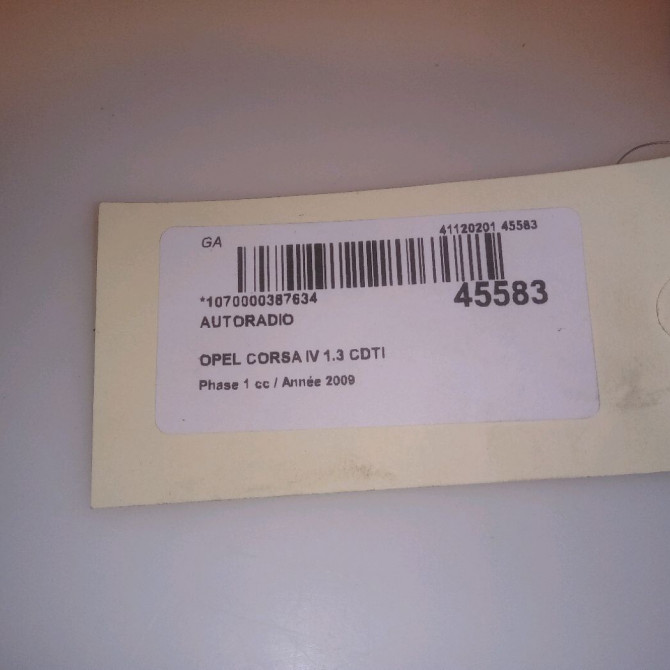 Autoradio occasion OPEL CORSA IV Phase 1 09-2006->12-2010 1.3 CDTI 75ch 13254188 4