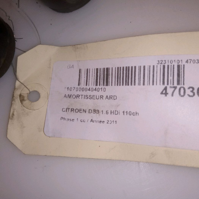 Amortisseur arrière droit occasion CITROEN DS3 Phase 1 11-2009->03-2014 1.6 HDi 110ch 5206VY 3