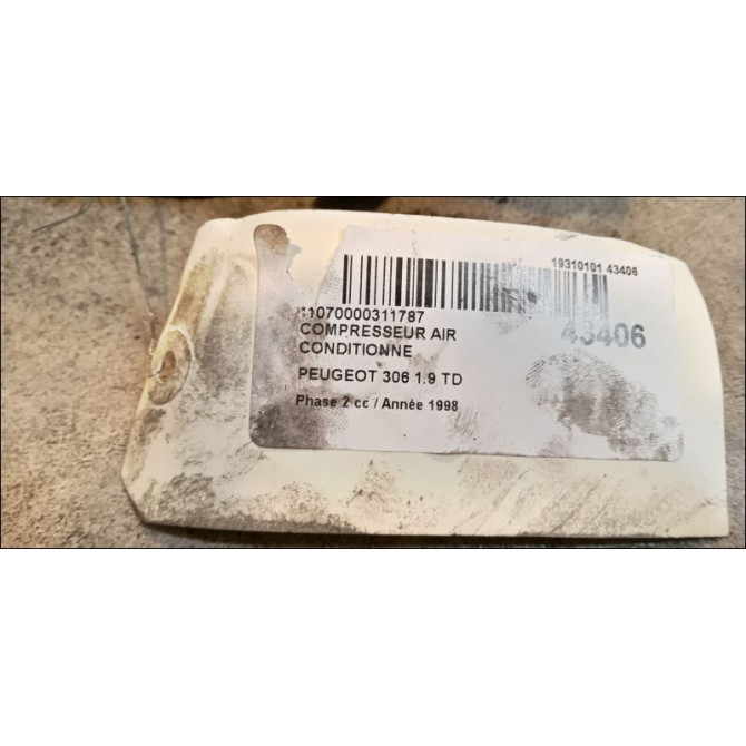 Compresseur air conditionne occasion PEUGEOT 306 Phase 2 04-1997->03-2002 1.9 TD 6453TJ 6