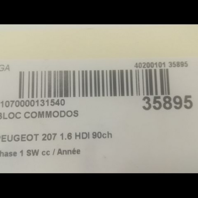 Bloc commodos occasion PEUGEOT 207 Phase 1 SW 07-2007->03-2013 1.6 HDI 90ch 6242SL 5