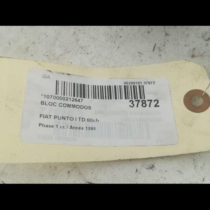 Bloc commodos occasion FIAT PUNTO I Phase 1 11-1993->10-1999 TD 60ch 183160560 5