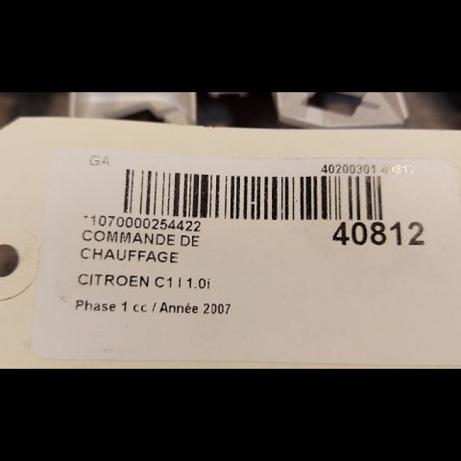 Commande de chauffage occasion CITROEN C1 I Phase 1 06-2005->11-2008 1.0i 3