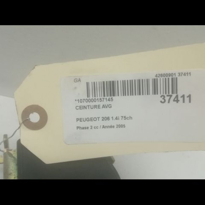 Ceinture avant gauche occasion PEUGEOT 206 Phase 2 02-2003->02-2009 1.4i 75ch 8974GP 3
