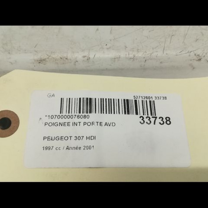 Poignee int porte avd occasion PEUGEOT 307 Phase 1 04-2001->06-2005 2.0 HDI 110ch 9143F0 3