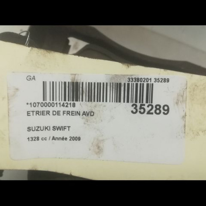 Etrier de frein avant droit occasion SUZUKI SWIFT III Phase 1 03-2005->09-2011 1.3i 90ch 5511062J10 3