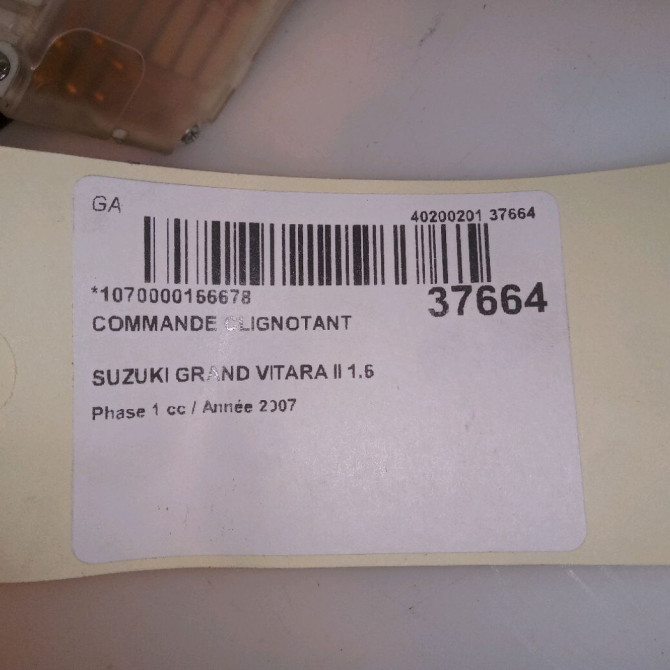 Commande clignotant occasion SUZUKI GRAND VITARA II Phase 1 09-2005->09-2009 1.6 VVT 106ch 3721062JA1 5