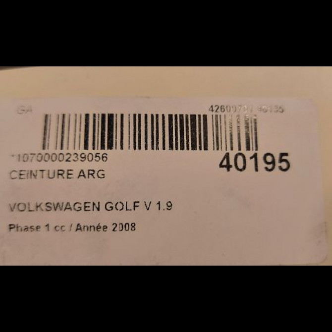 Ceinture arrière gauche occasion VOLKSWAGEN GOLF V Phase 1 11-2003->10-2008 1.9 TDI 105ch 1K6857805AARAA 4