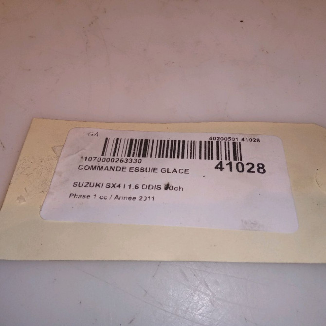 Commande essuie glace occasion SUZUKI SX4 I Phase 1 04-2006->03-2014 1.6 DDIS 90ch 3731062JB1 4