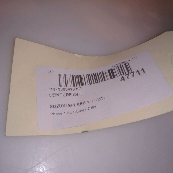 Ceinture avant gauche occasion SUZUKI SPLASH Phase 1 03-2008->12-2012 1.3 CDTI 75ch 4