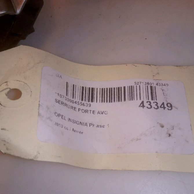 Serrure porte avg occasion OPEL INSIGNIA Phase 1 01-2009->03-2013 13577982 4
