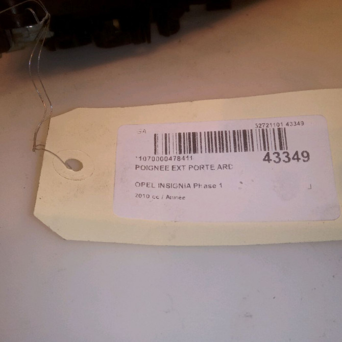 Poignee ext porte ard occasion OPEL INSIGNIA Phase 1 01-2009->03-2013 22966694 4