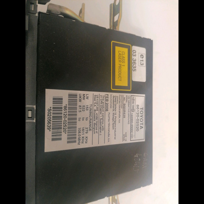 Autoradio occasion TOYOTA AURIS I Phase 1 03-2007->03-2010 2.0 D-4D 8612002571EX 3