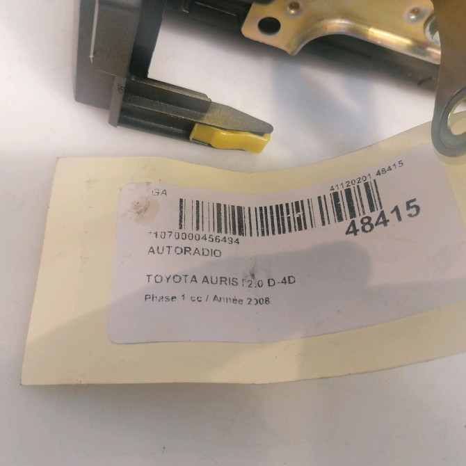 Autoradio occasion TOYOTA AURIS I Phase 1 03-2007->03-2010 2.0 D-4D 8612002571EX 5