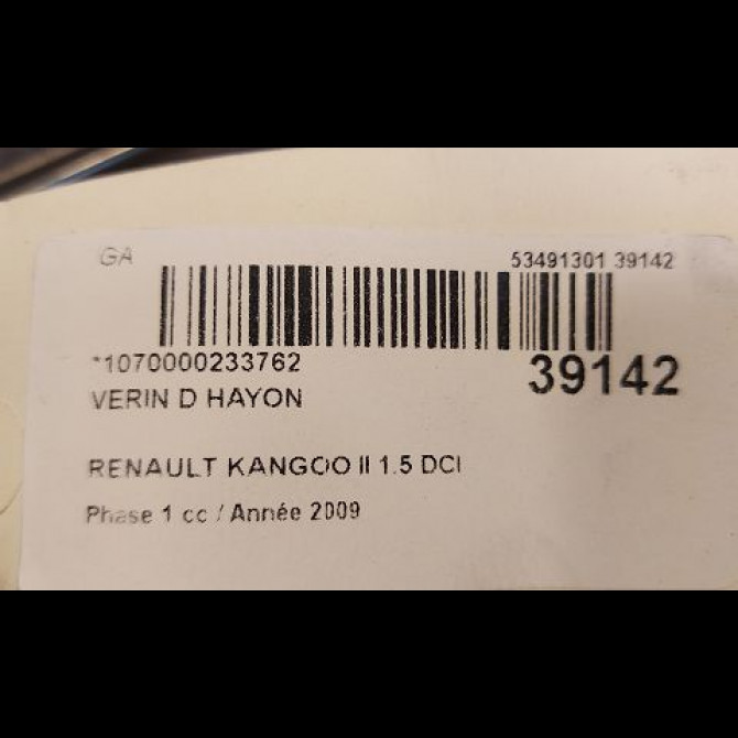 Verin droit hayon occasion RENAULT KANGOO II Phase 1 01-2008->03-2013 1.5 DCI 85ch 8200497806 2
